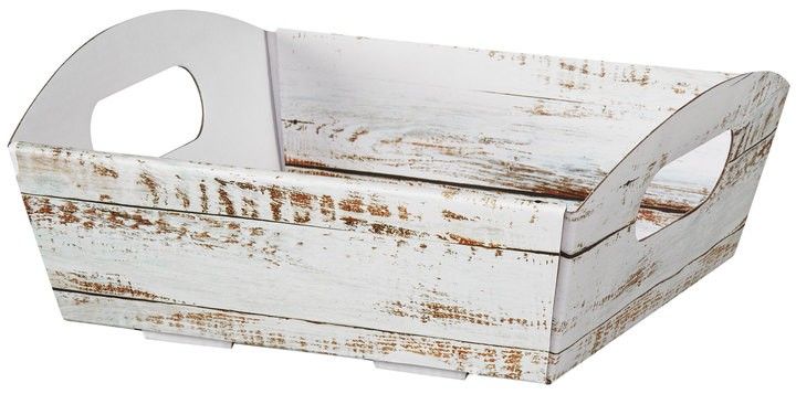 Distressed White Wood - Presentation Trays - 8-1/4 x 7-1/2 x 2-1/2"