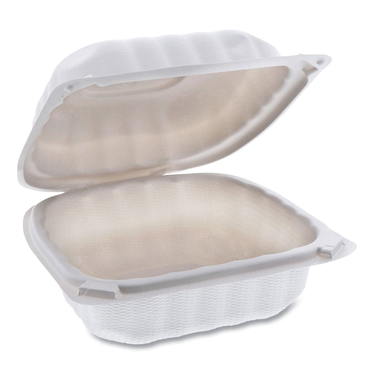Pactiv Evergreen EarthChoice SmartLock Microwavable MFPP Hinged Lid Container, 6 x 6 x 3.1, White, Plastic, 400/Carton