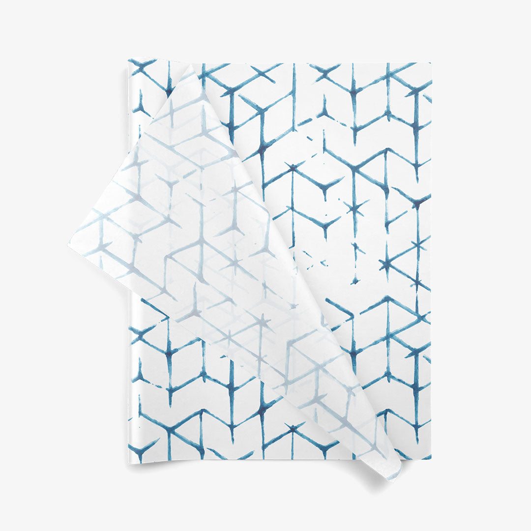 Shibori SatinWrap printed tissue paper, folded sheets