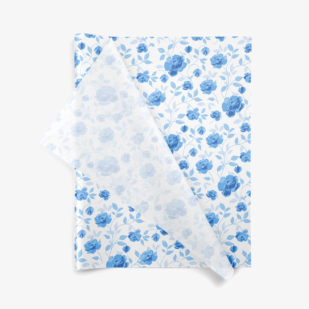 Wedgewood Blossoms SatinWrap printed tissue paper, folded sheets