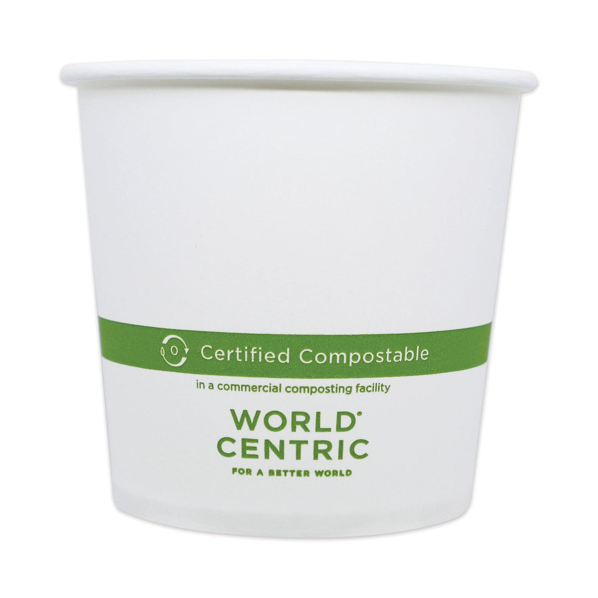 World Centric Paper Bowls, 24 oz, 4.4" Diameter x 4.4"h, White, 500/Carton