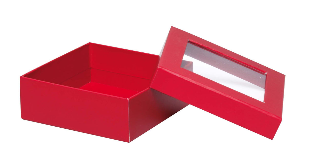 Red - Window Gourmet Gift Box - 5-1/2 x 5-1/2 x 2"