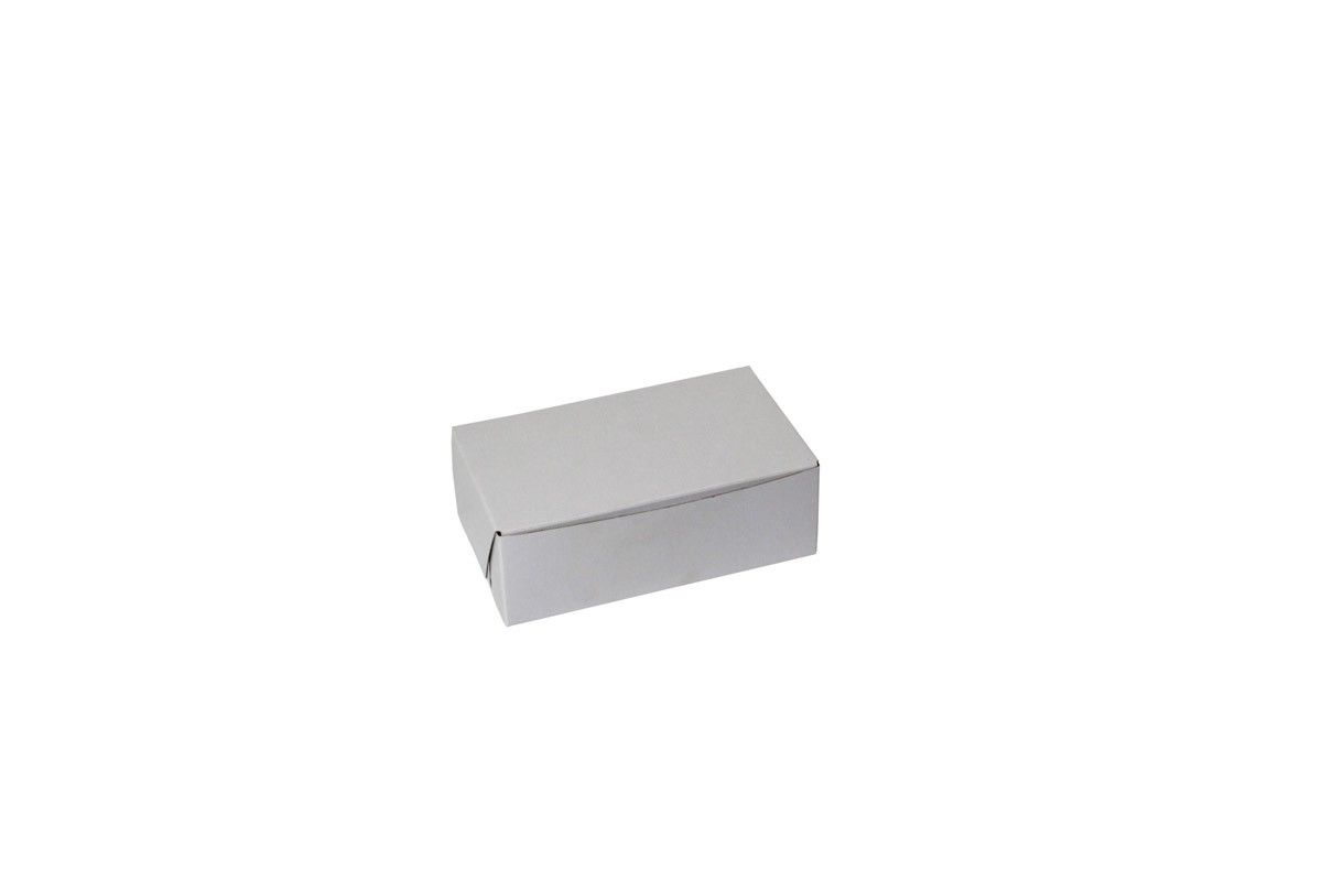 White - 1 Pc. Cake Box - 6-1/4 x 3-3/4 x 2-1/8"