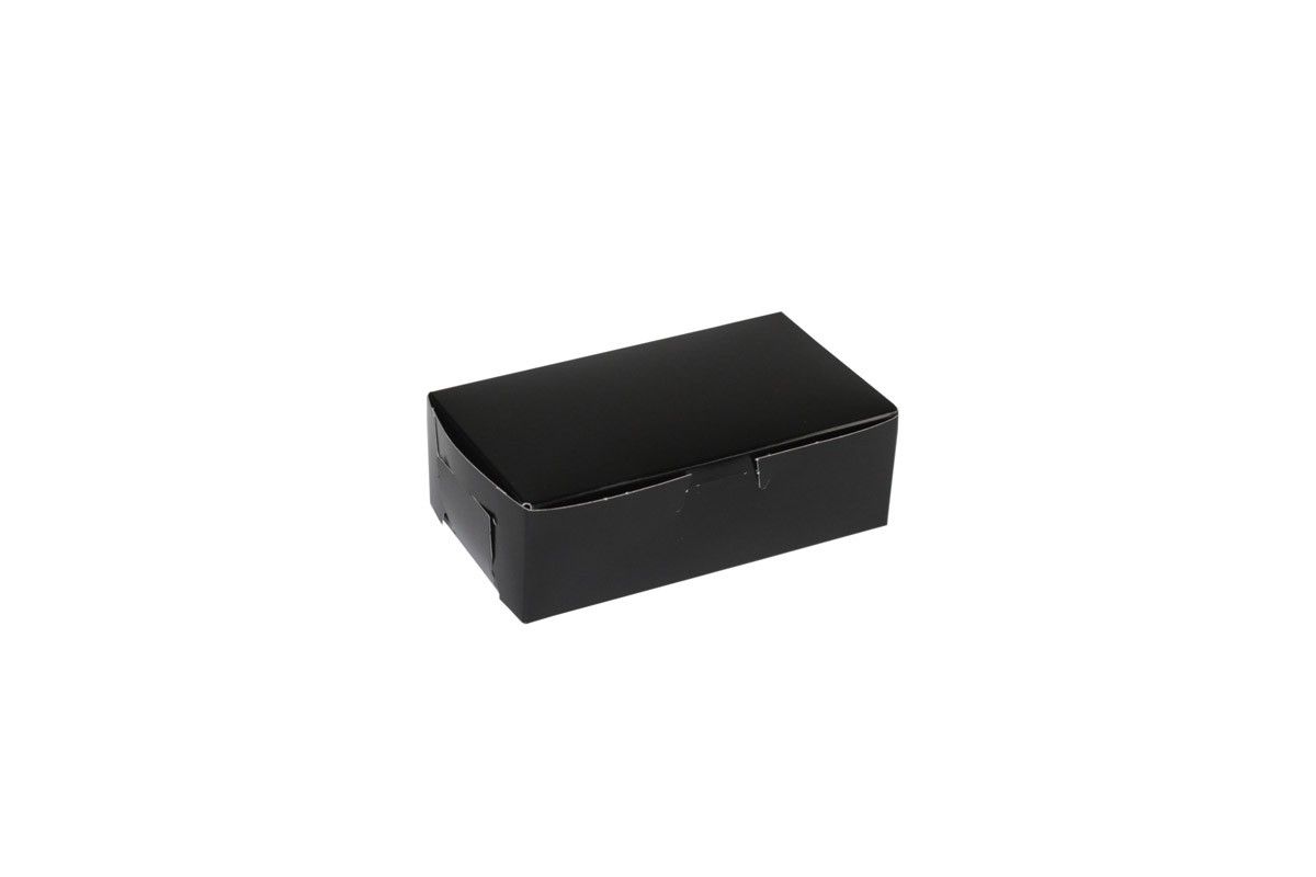 Gloss Black - 1 Pc. Cake Box - 6-1/4 x 3-3/4 x 2-1/8"