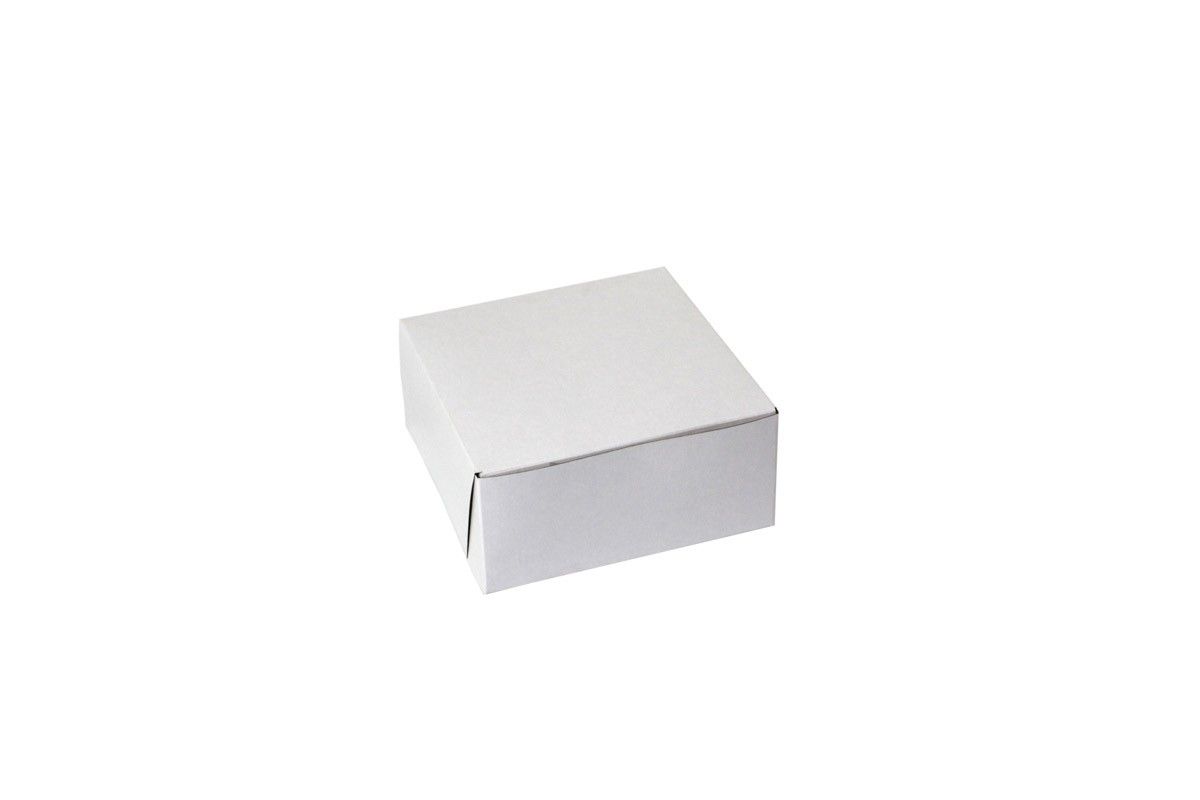 White - 1 Pc. Cake Box - 6-1/2 x 6-1/2 x 3"