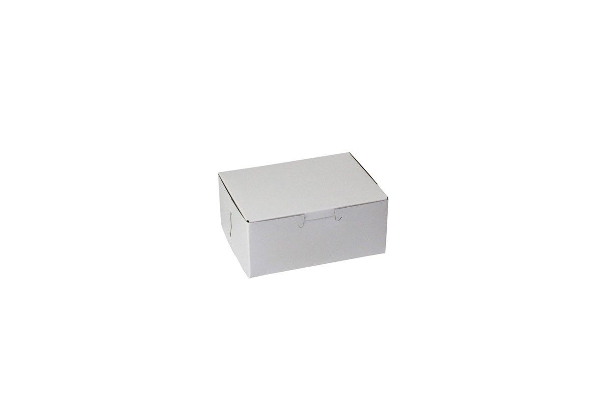 White/Kraft Interior - 1 Pc. Cake Box - 6-1/2 x 4 x 2-3/4"