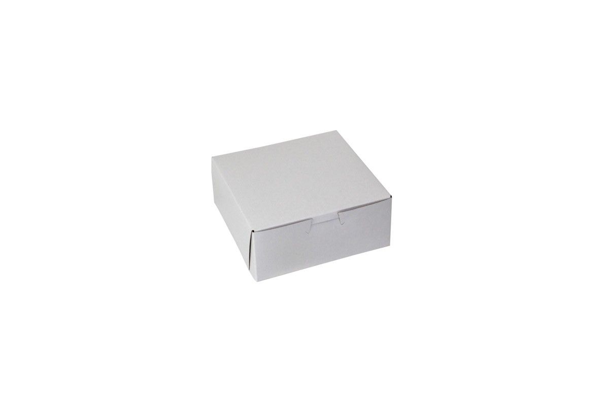White/Kraft Interior - 1 Pc. Cake Box - 6 x 6 x 2-1/2"