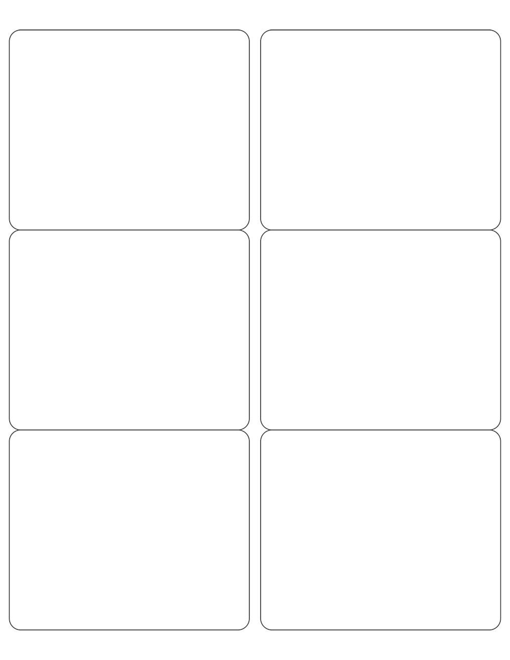 White - Shipping Labels - Sheet of 6 Labels - Label Size: 4 x 3.33"