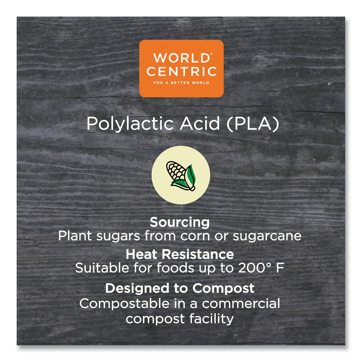 World Centric PLA Rectangular Deli Containers, 16 oz, 4.8 x 5.9 x 2.8, Clear, Plastic, 900/Carton