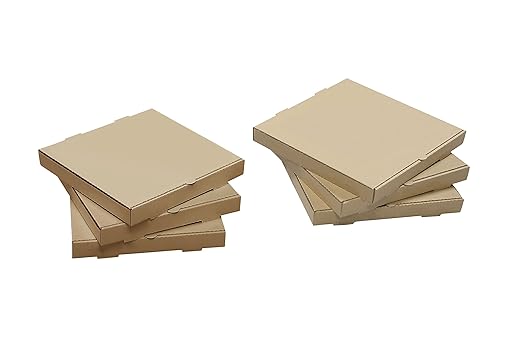 W Packaging 8" Kraft Plain Pizza Box, 1-5/8" Deep B-Flute (QTY 50), SKU WPPB8KP