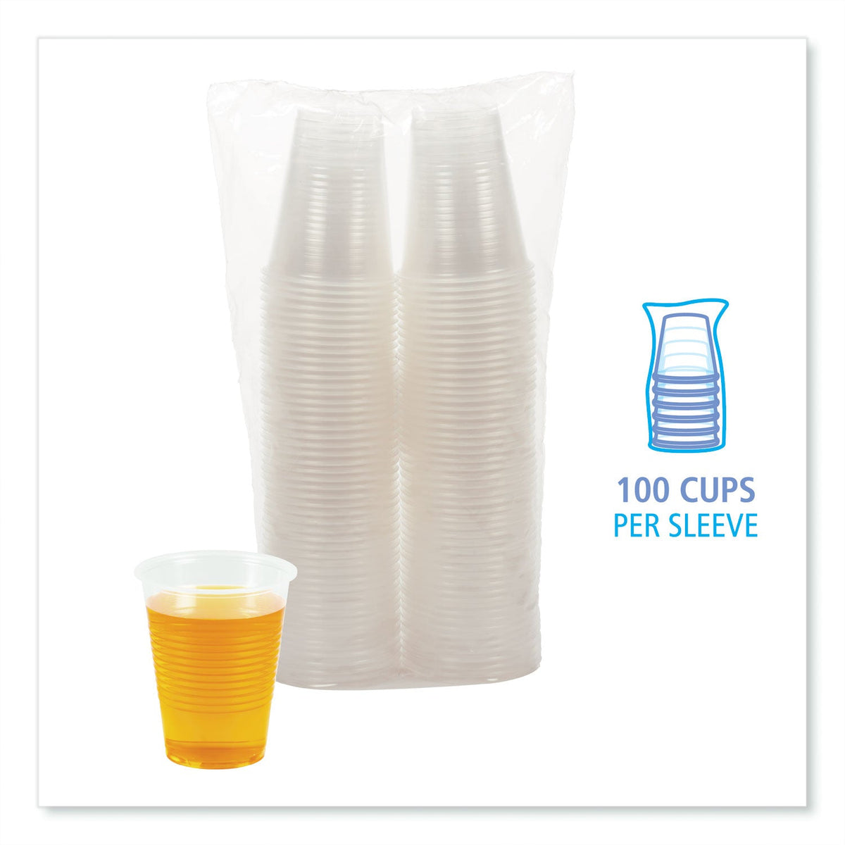 Boardwalk Translucent Plastic Cold Cups, 10 oz, Polypropylene, 100/Pack