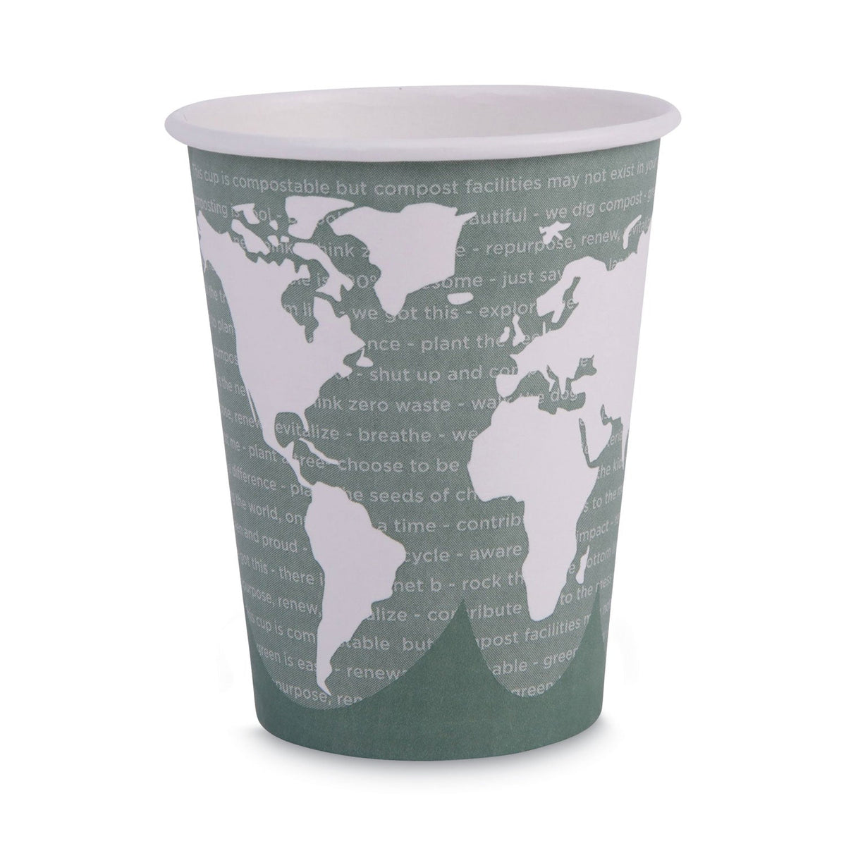 Eco-Products World Art Renewable and Compostable Hot Cups, 12 oz, 50/Pack, 20 Packs/Carton