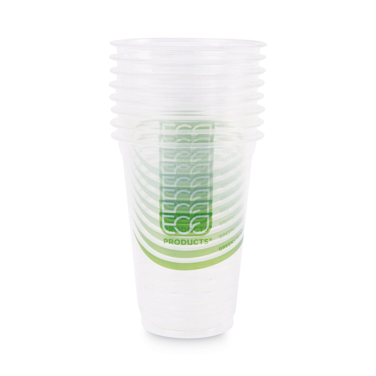 Eco-Products GreenStripe Renewable and Compostable Cold Cups, 16 oz, Clear, 50/Pack, 20 Packs/Carton