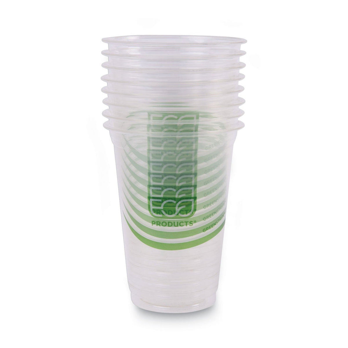 Eco-Products GreenStripe Renewable and Compostable Cold Cups Convenience Pack, Clear, 16 oz, 50/Pack