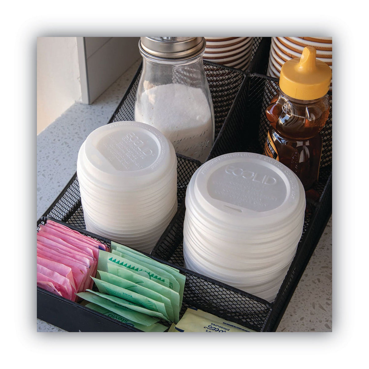 Eco-Products EcoLid Renewable/Compostable Hot Cup Lid, PLA, Fits 10 oz to 20 oz Hot Cups, 50/Pack, 16 Packs/Carton