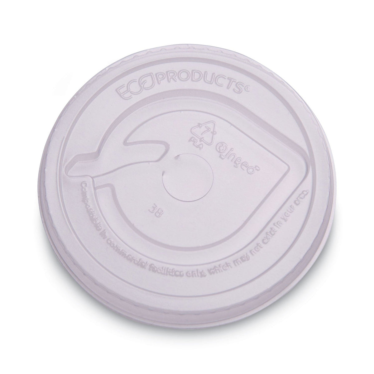 Eco-Products GreenStripe Renewable and Compost Cold Cup Flat Lids, Fits 9 oz to 24 oz Cups, Clear, 100/Pack, 10 Packs/Carton
