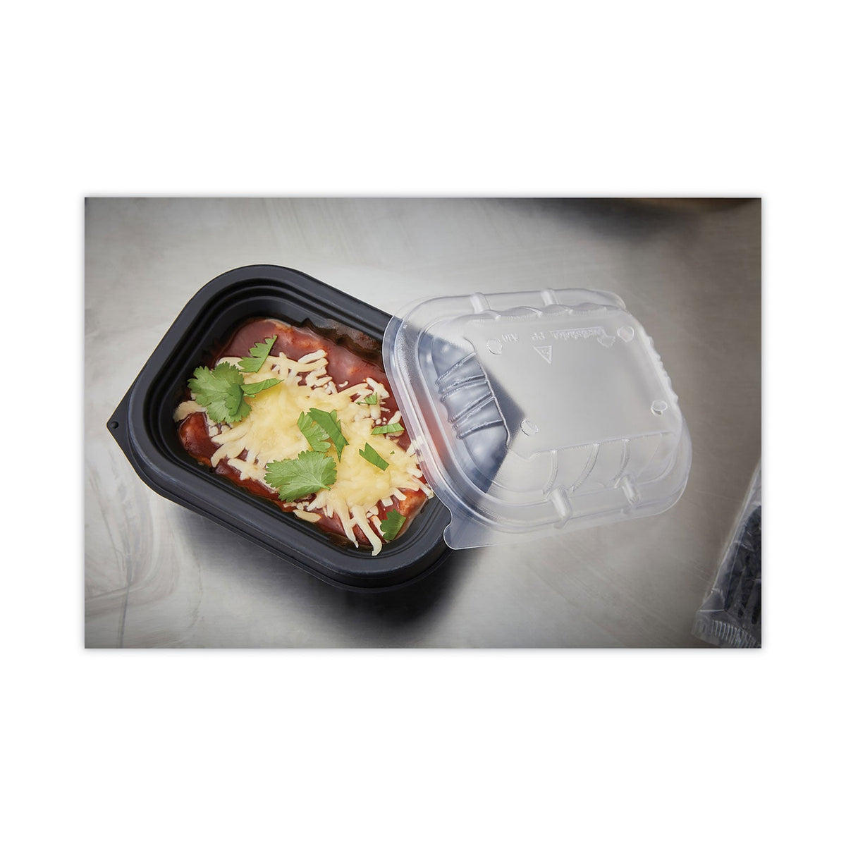 Pactiv Evergreen EarthChoice Entree2Go Takeout Container Vented Lid, 5.65 x 4.25 x 0.93, Clear, Plastic, 600/Carton