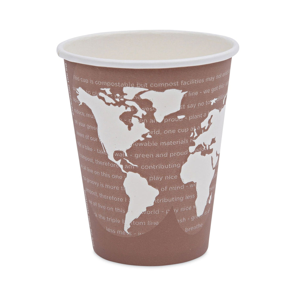 Eco-Products World Art Renewable and Compostable Hot Cups, 8 oz, Plum, 50/Pack