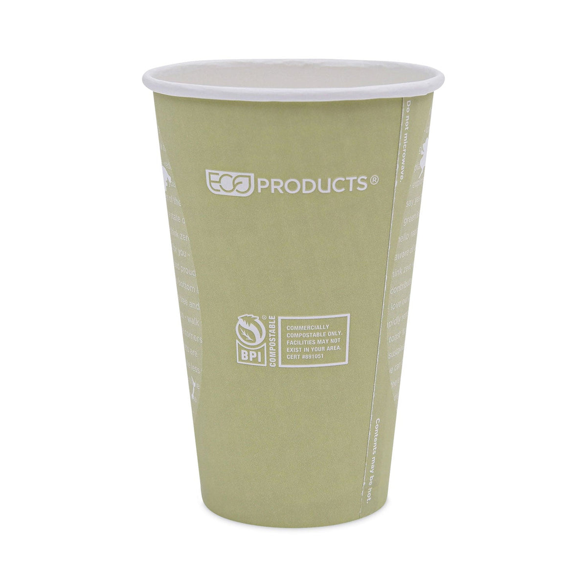 Eco-Products World Art Renewable and Compostable Hot Cups, 16 oz, 50/Pack, 20 Packs/Carton