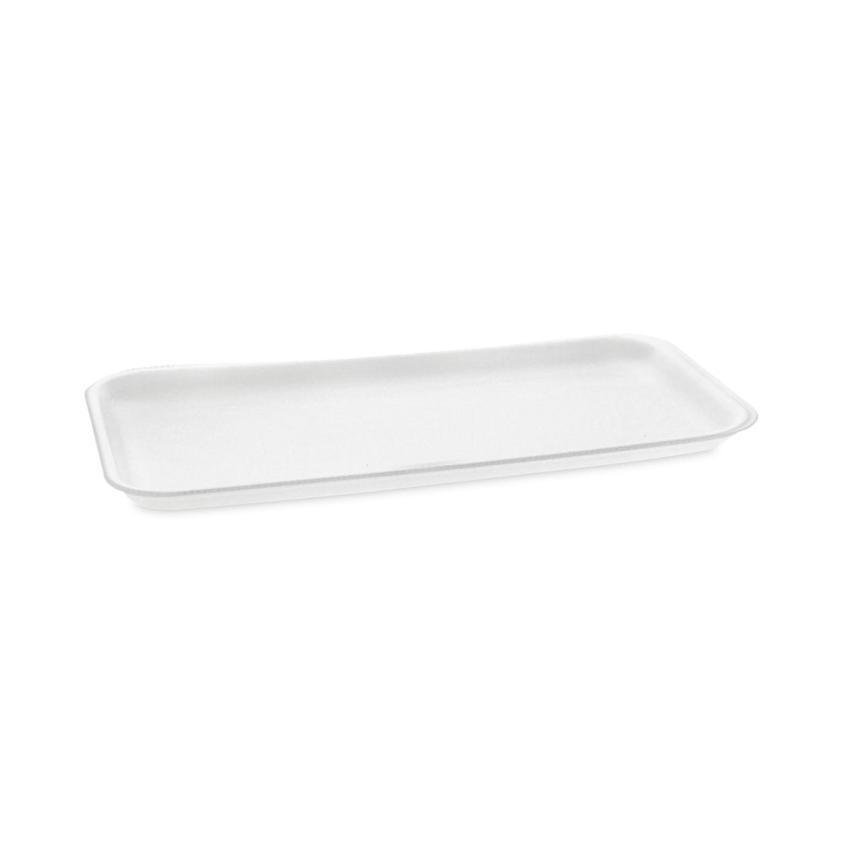 Pactiv Evergreen Supermarket Tray, #10S, 10.75 x 5.7 x 0.65, White, Foam, 500/Carton