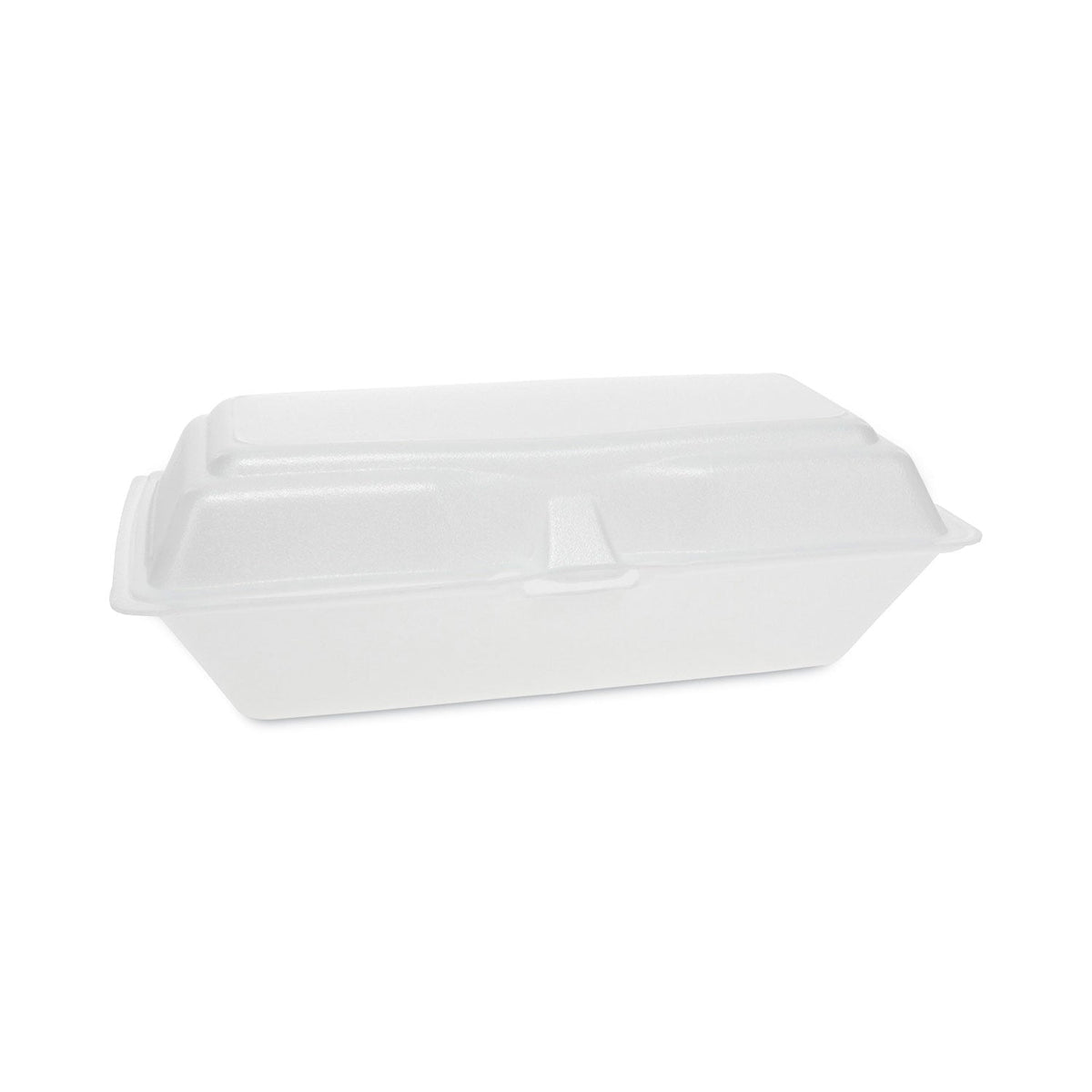 Pactiv Evergreen Foam Hinged Lid Containers, Single Tab Lock Hoagie, 9.75 x 5 x 3.25, White, 560/Carton