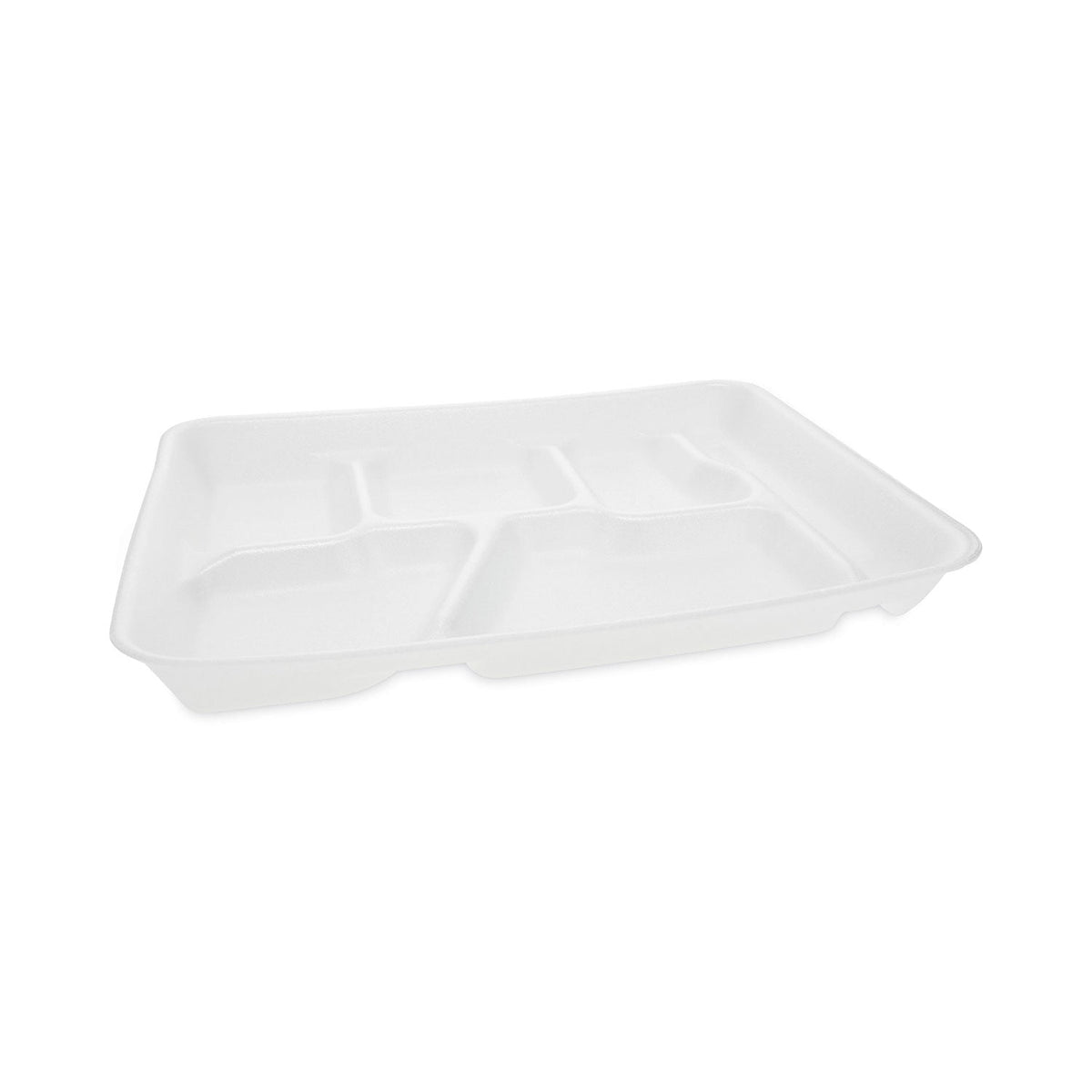 Pactiv Evergreen Foam School Trays, 6-Compartment, 8.5 x 11.5 x 1.25, White, 500/Carton