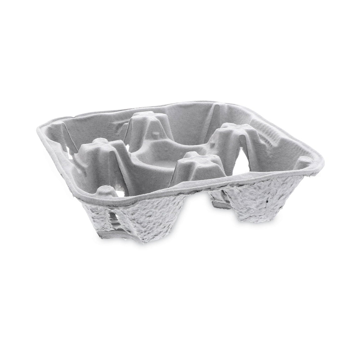 Pactiv Evergreen EarthChoice Carry-Safe Beverage Carrier, Four-Cup Carrier with Food Tray, 8 oz to 32 oz, Natural, 300/Carton