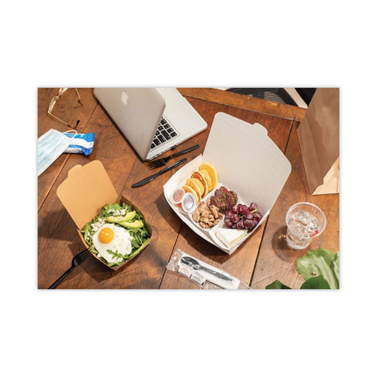 Pactiv Evergreen EarthChoice OneBox Paper Box, 55 oz, 9 x 4.85 x 2, White, 100/Carton