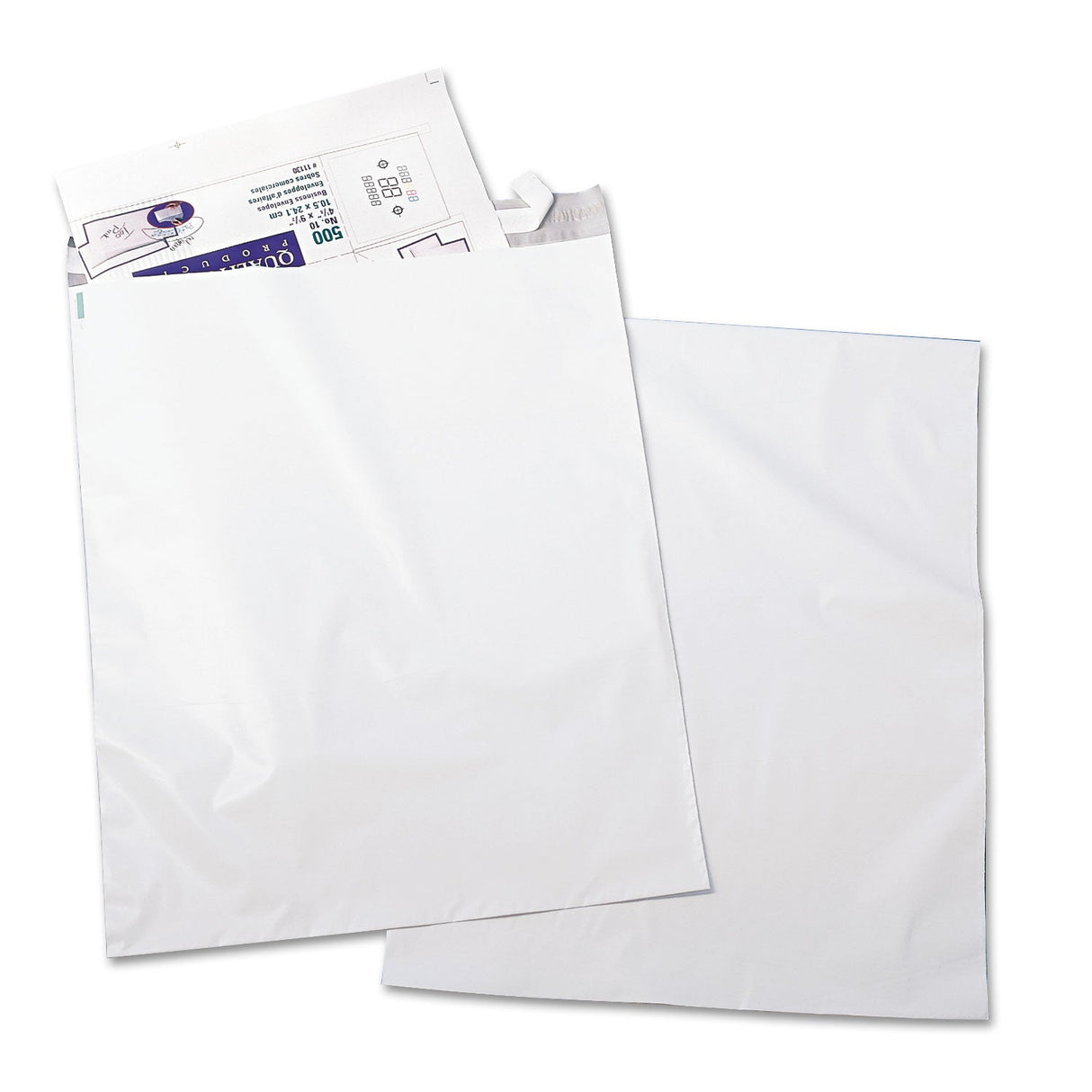 Quality Park Redi-Strip Poly Mailer, #6, Square Flap, Redi-Strip Adhesive Closure, 14 x 19, White, 100/Pack
