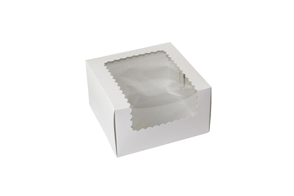 White - Window Cupcake/Bakery Box - 7 x 7 x 4"