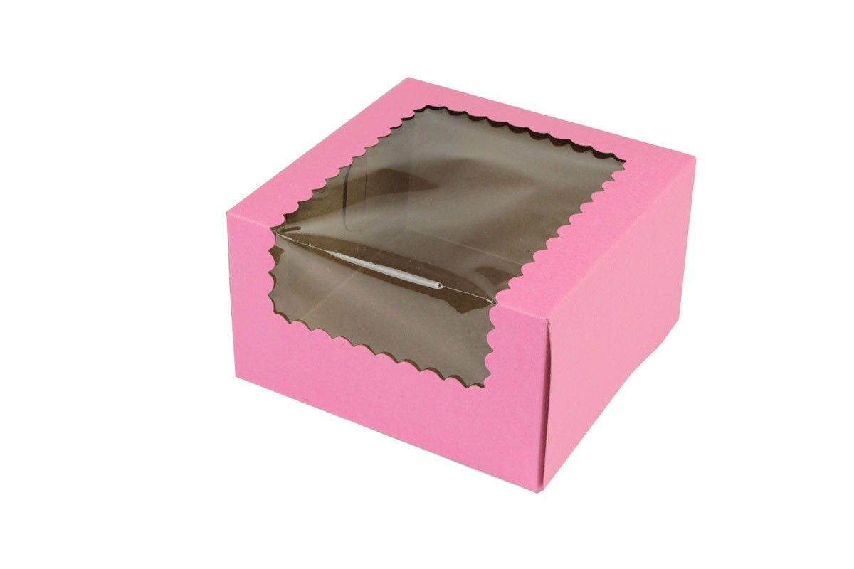 Strawberry - Window Cupcake/Bakery Box - 7 x 7 x 4"