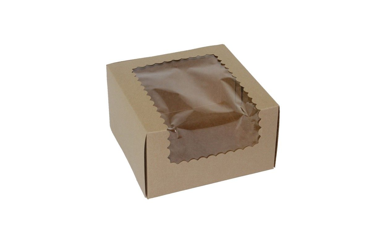 Kraft - Window Cupcake/Bakery Box - 7 x 7 x 4"