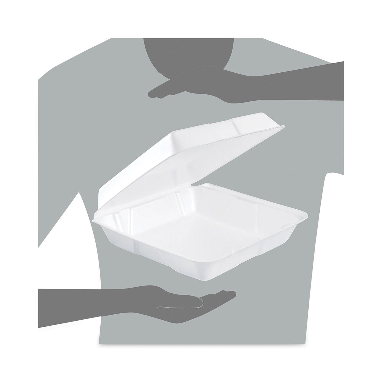 Dart Insulated Foam Hinged Lid Containers, 1-Compartment, 9.3 x 9.5 x 3, White, 200/Pack, 2 Packs/Carton