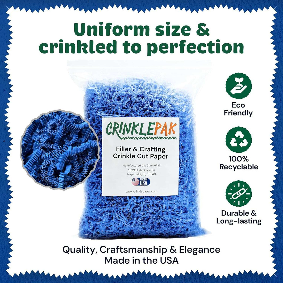Crinkle Paper 40 LB Blue