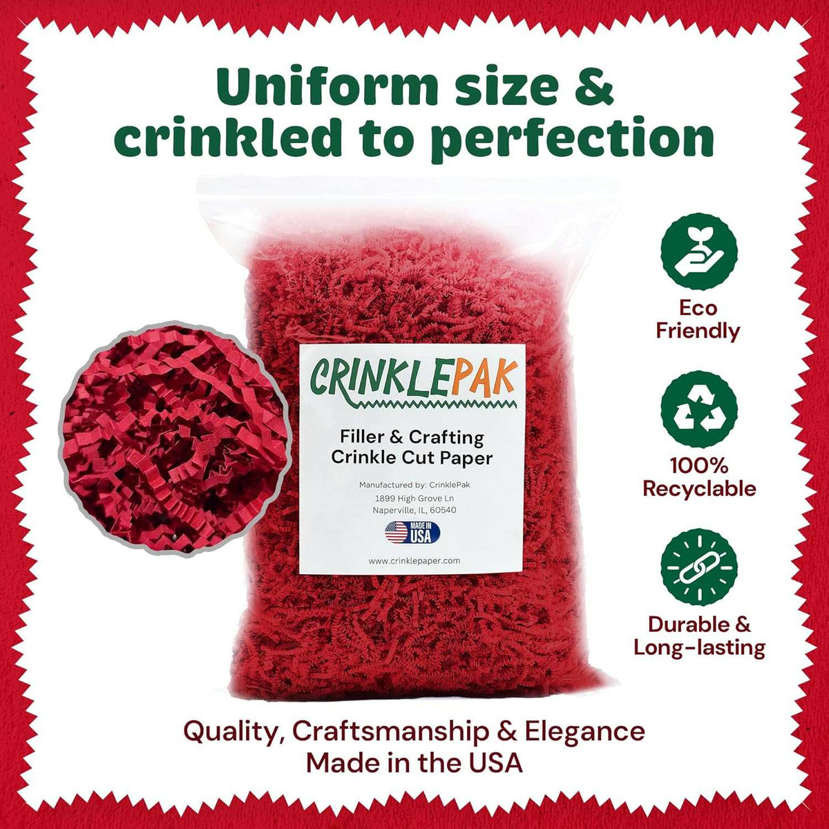 10 LB Red Crinkle Paper
