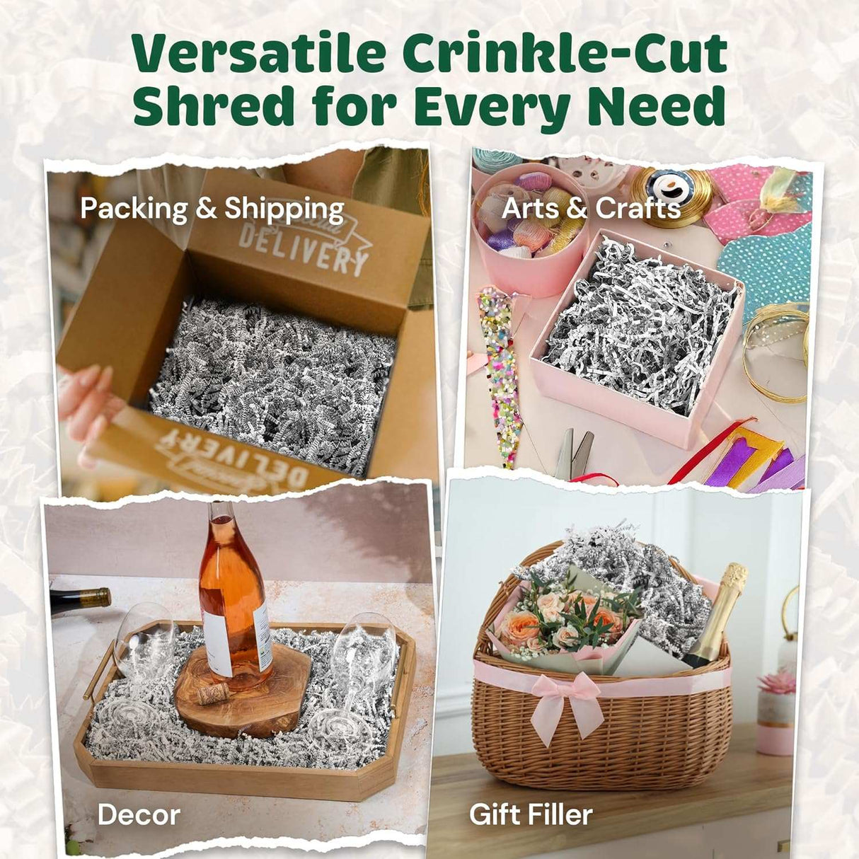 10 LB White Crinkle Paper