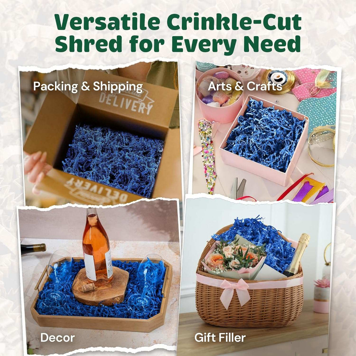Crinkle Paper 40 LB Blue