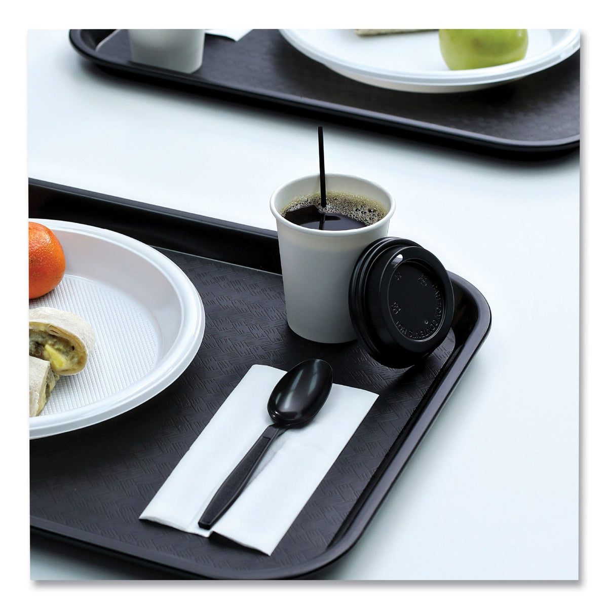 Boardwalk Hot Cup Lids, Fits 8 oz Hot Cups, Black, 1,000/Carton