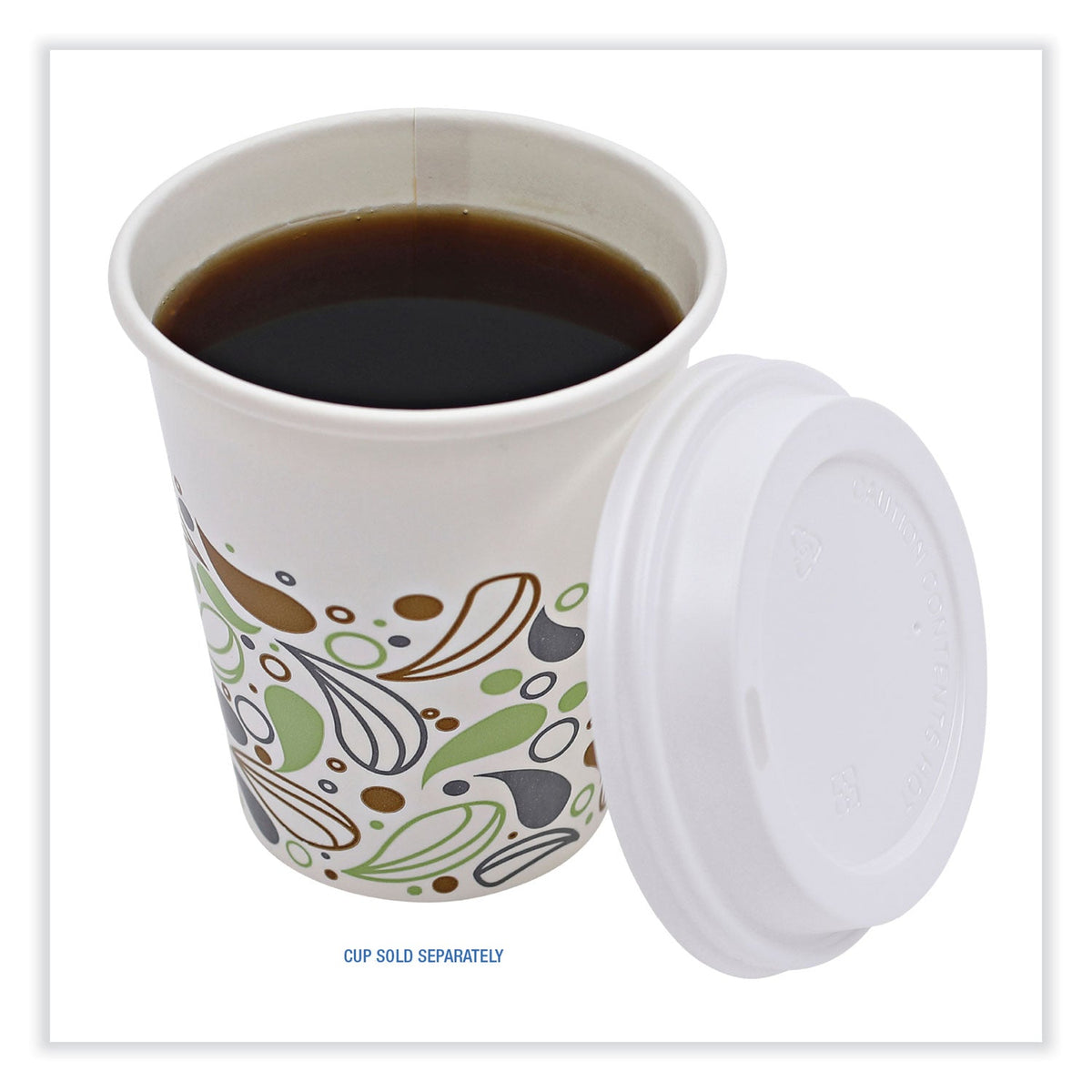 Boardwalk Deerfield Hot Cup Lids, Fits 10 oz to 20 oz Cups, White, Plastic, 50/Pack, 20 Packs/Carton