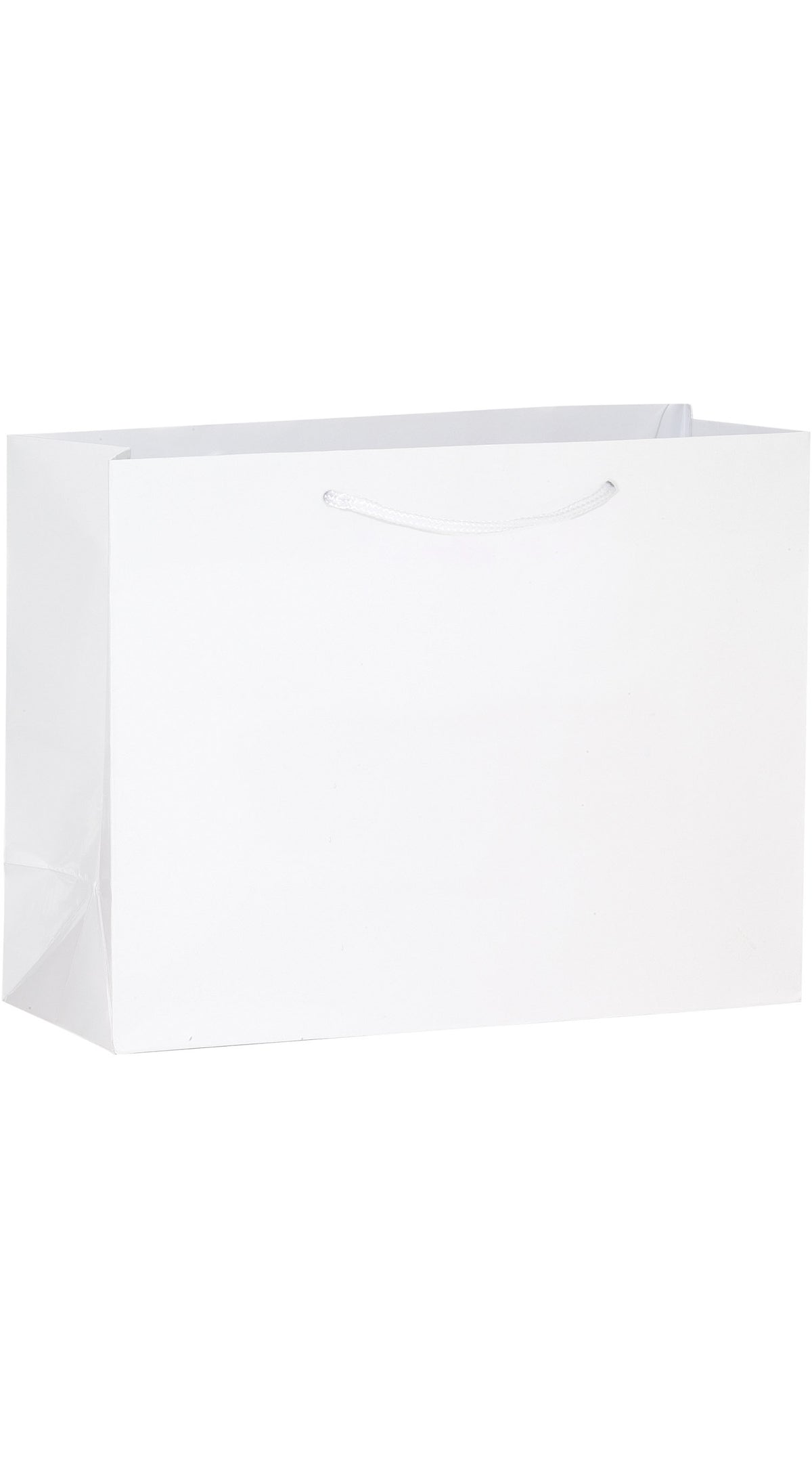 White Gloss Laminated Euro Tote Bags - 13 x 5 x 10"