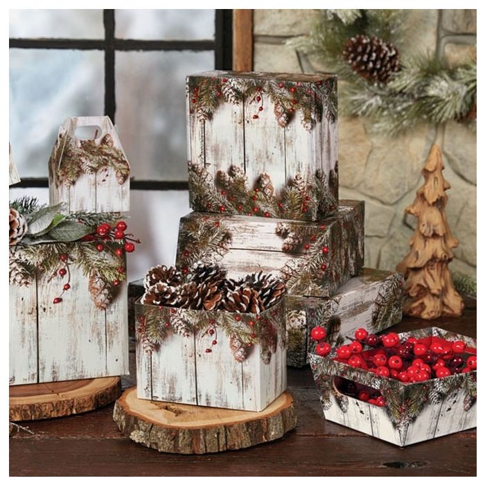 Rustic Winter Christmas Gift Box Collection