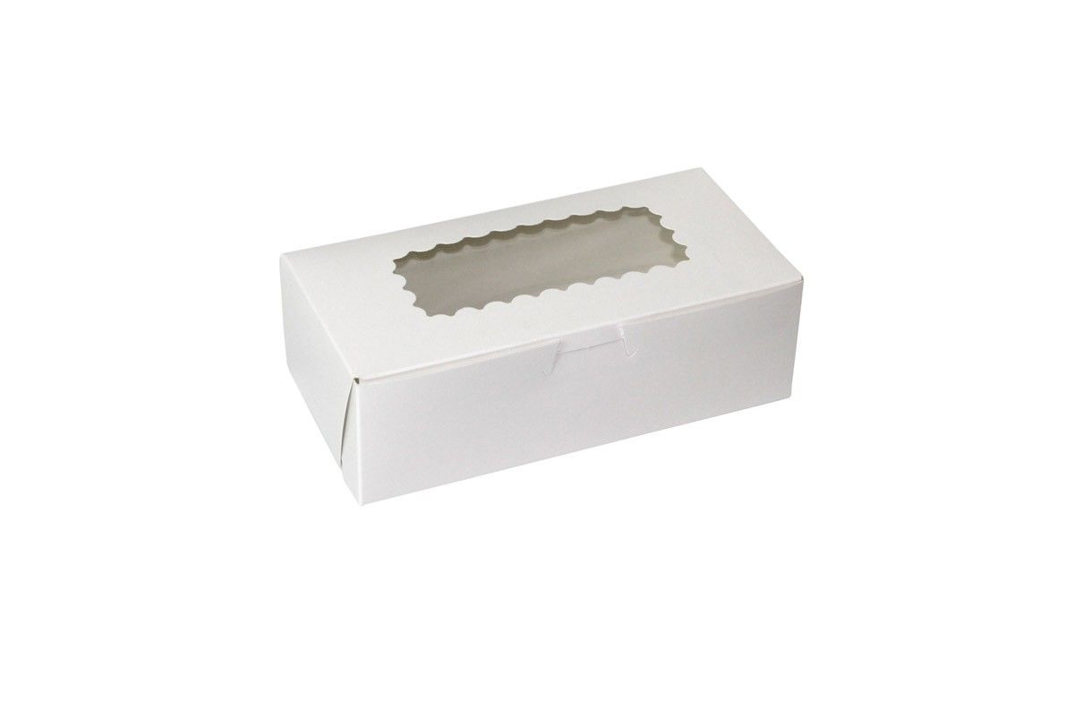 White - Window Cupcake/Bakery Box - 8 x 4 x 2-1/2"