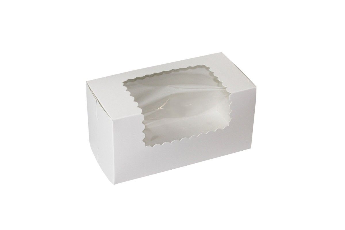 White - Window Cupcake/Bakery Box - 8 x 4 x 4"