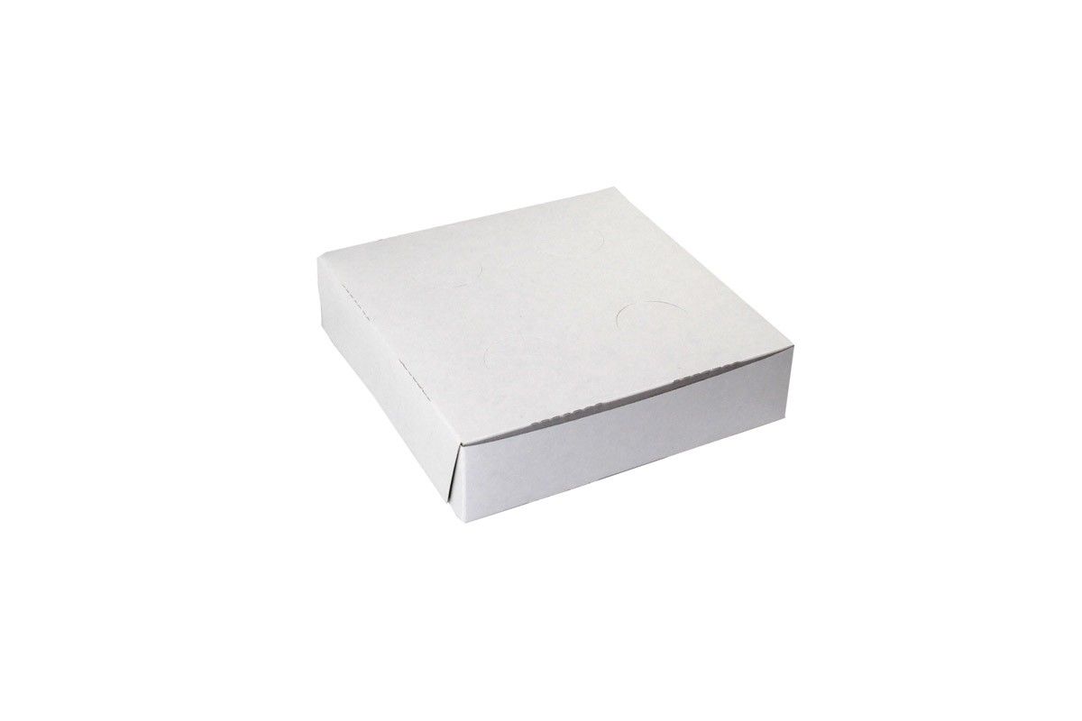 White - 1 Pc. Lock Corner Pizza Box - 8 x 8 x 2"