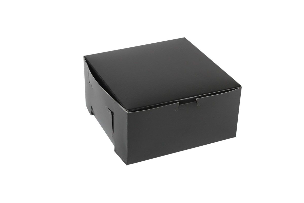 Gloss Black - 1 Pc. Cake Box - 8 x 8 x 4"