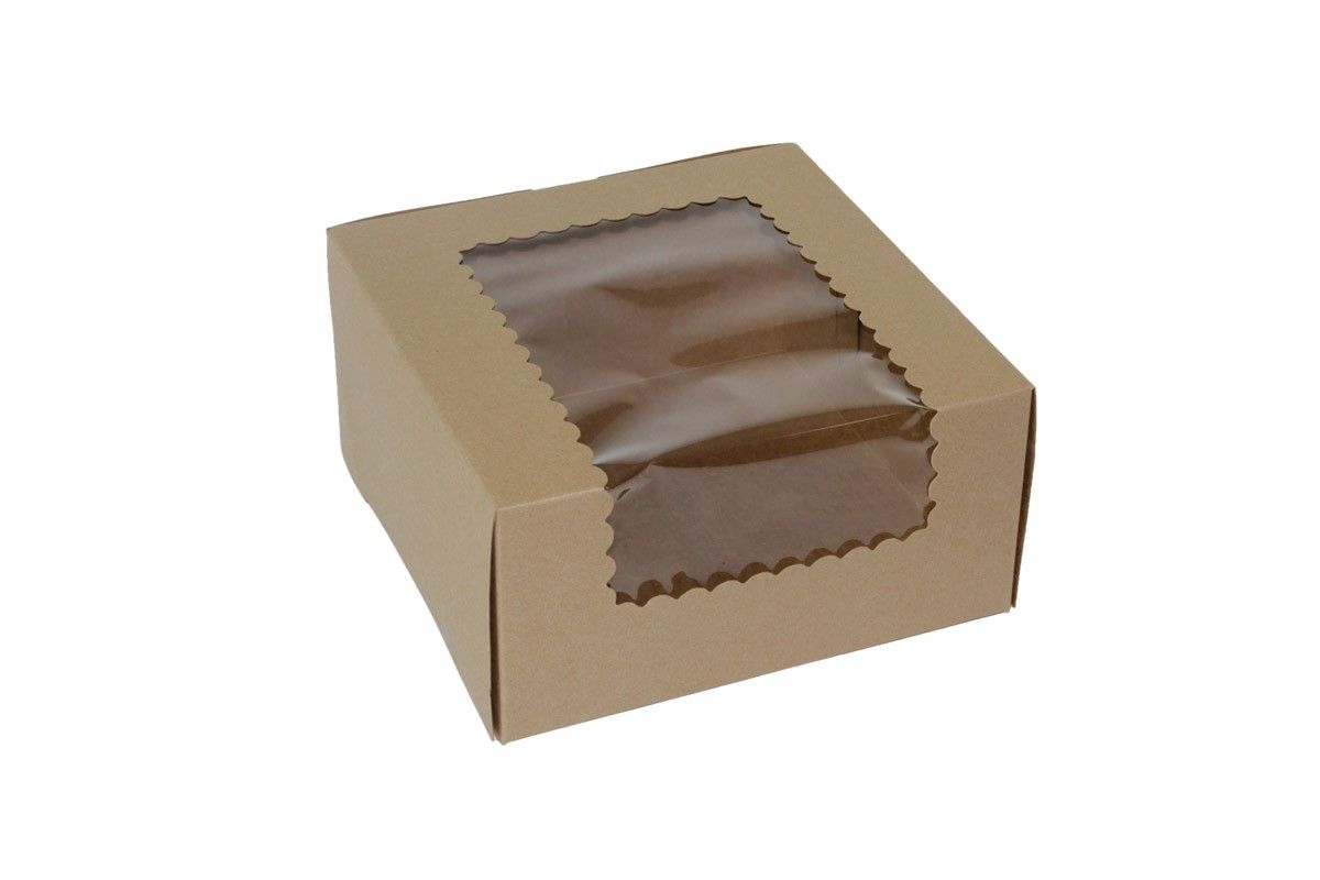 Kraft - Window Cupcake/Bakery Box - 8 x 8 x 4"