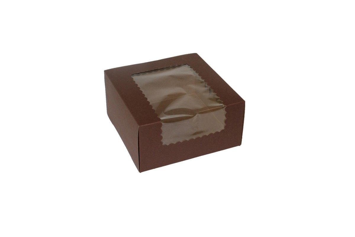 Cocoa - Window Cupcake/Bakery Box - 8 x 8 x 4"