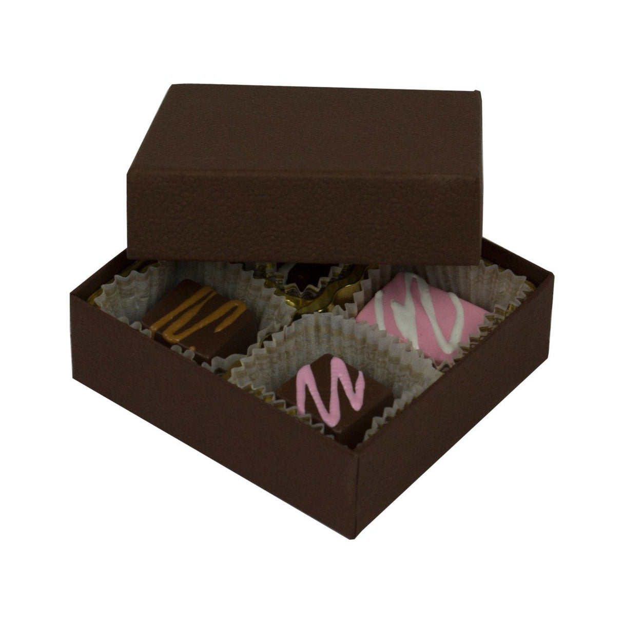 Cocoa - Rigid Candy Box - Lid & Base - (1/8 lb) 3-1/2 x 3-1/4 x 1-1/8"