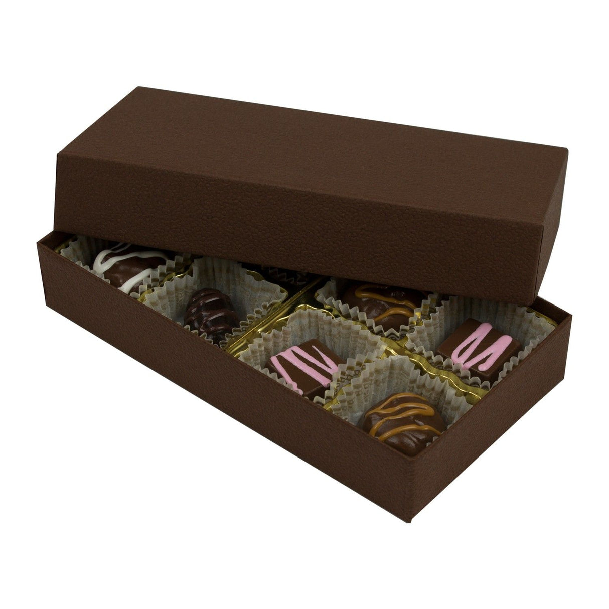 Cocoa - Rigid Candy Box - Lid & Base - (1/4 lb) 6-1/2 x 3-1/2 x 1-1/8"