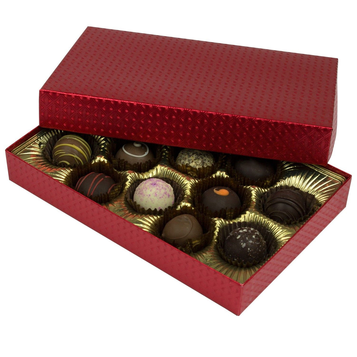 Red Diamond - Rigid Candy Box - Lid & Base - (1/2 lb) 8-1/8 x 5-1/4 x 1-1/8"